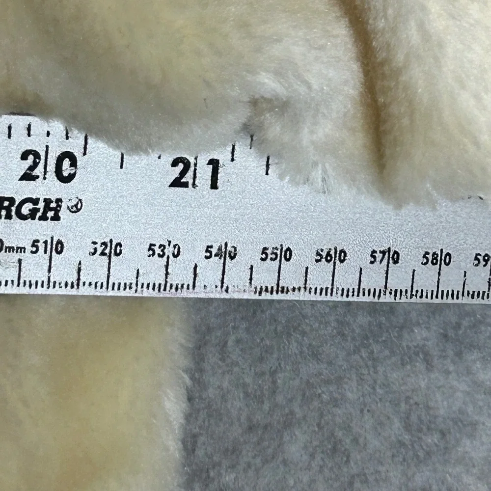 Vintage 1960s Ivory Faux Fur‎ Cropped Jacket S Shawl Collar ILGWU Union Made USA